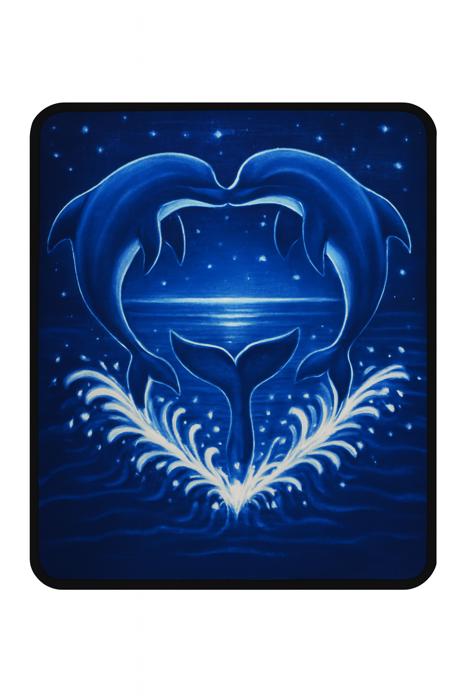 Ocean Dance - Queen Size Plush Blanket with Jumping Dolphins
