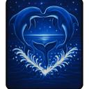 Queen Ocean Dance - Queen Size Plush Blanket with Jumping Dolphins