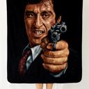 Black Queen Scarface Collector's Blanket  Plush Mink Queen Throw