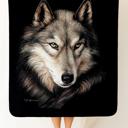 Queen Wolf Spirit Mink Blanket  Indigo Queen Edition