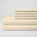 Cream California King Hotel Luxury 2000 Series 6-Piece Rayon from Bamboo Cooling Bed Sheet Set