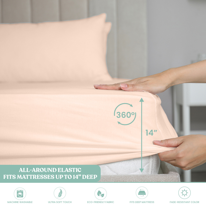 Ultra-Soft 6-Piece Microfiber Sheet Set – Lightweight, Wrinkle-Free, Deep Pocket Bedding for All Bed Sizes