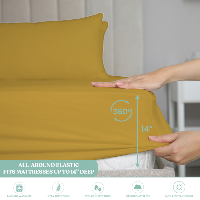 Ultra-Soft 6-Piece Microfiber Sheet Set – Lightweight, Wrinkle-Free, Deep Pocket Bedding for All Bed Sizes