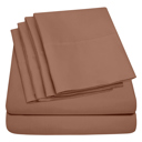 Mocha Full/Double Ultra-Soft 6-Piece Microfiber Sheet Set – Lightweight, Wrinkle-Free, Deep Pocket Bedding for All Bed Sizes