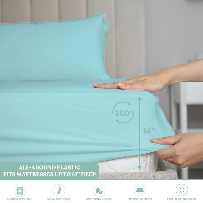 Ultra-Soft 6-Piece Microfiber Sheet Set – Lightweight, Wrinkle-Free, Deep Pocket Bedding for All Bed Sizes