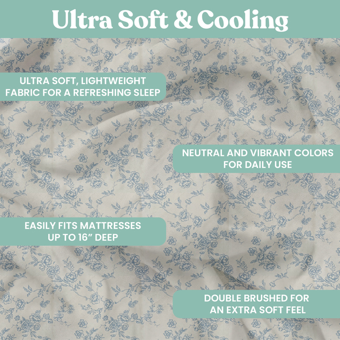 Ultra-Soft 6-Piece Microfiber Sheet Set – Lightweight, Wrinkle-Free, Deep Pocket Bedding for All Bed Sizes