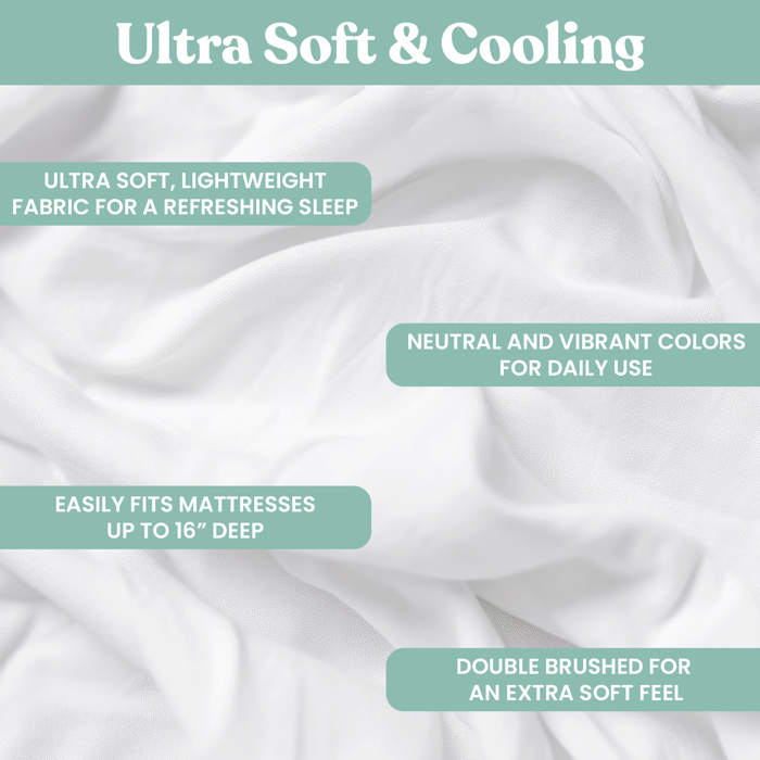 Ultra-Soft 6-Piece Microfiber Sheet Set – Lightweight, Wrinkle-Free, Deep Pocket Bedding for All Bed Sizes