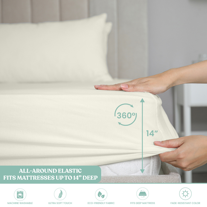 Ultra-Soft 6-Piece Microfiber Sheet Set – Lightweight, Wrinkle-Free, Deep Pocket Bedding for All Bed Sizes