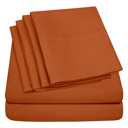 Terracotta King Ultra-Soft 6-Piece Microfiber Sheet Set – Lightweight, Wrinkle-Free, Deep Pocket Bedding for All Bed Sizes