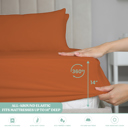 Terracotta Full/Double Ultra-Soft 6-Piece Microfiber Sheet Set – Lightweight, Wrinkle-Free, Deep Pocket Bedding for All Bed Sizes