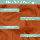 Terracotta Full/Double Ultra-Soft 6-Piece Microfiber Sheet Set – Lightweight, Wrinkle-Free, Deep Pocket Bedding for All Bed Sizes