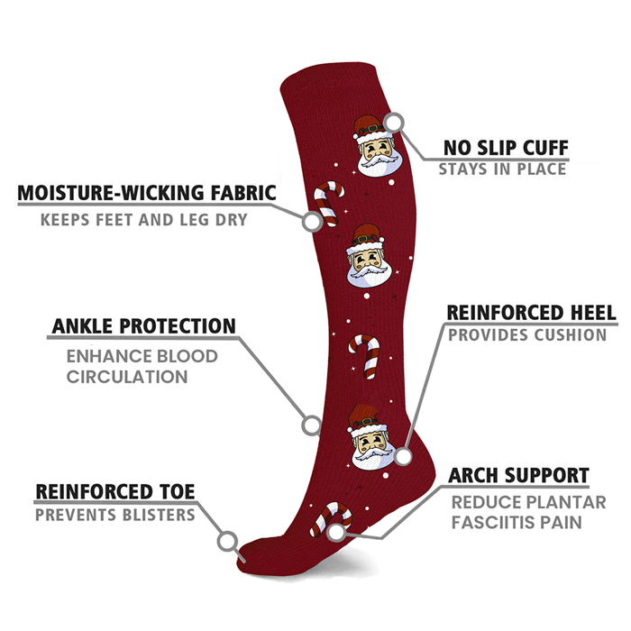 Comfort & Joy Holiday Compression Socks-3 Pair