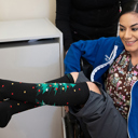 Christmas Parties S-M Christmas Circulation Collection - Knee-High Support Socks for Travel, Work & Winter Joy-3 Pair