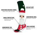Holiday Necessities L-XL Christmas Circulation Collection - Knee-High Support Socks for Travel, Work & Winter Joy-3 Pair