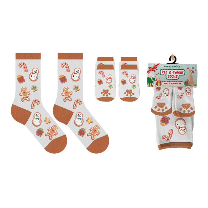 Paws & Claus: Matching Holiday Socks for You + Your Pet: Pack Of Two