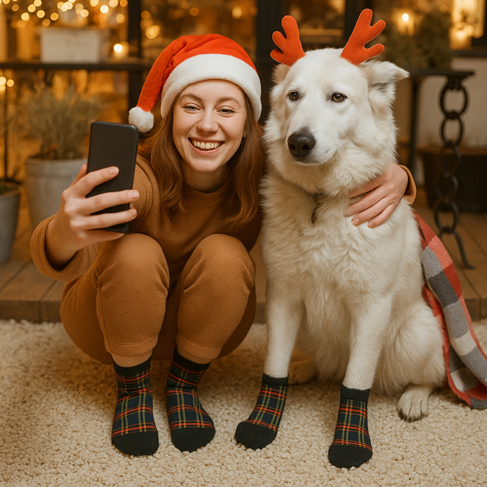 Paws & Claus: Matching Holiday Socks for You + Your Pet: Pack Of Two