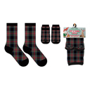 Gingerbread Treats and Winter Plaid Pack Of Two Paws & Claus: Matching Holiday Socks for You + Your Pet: Pack Of Two