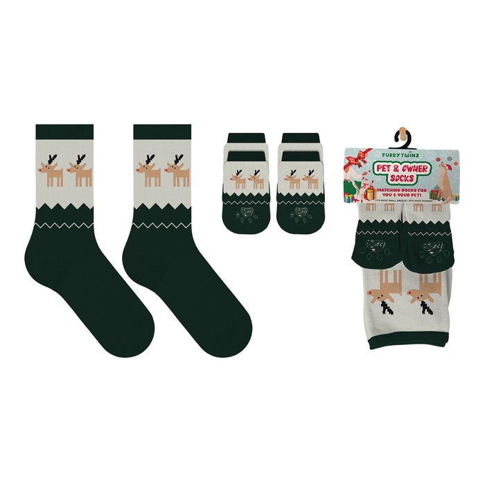 Paws & Claus: Matching Holiday Socks for You + Your Pet: Pack Of Two