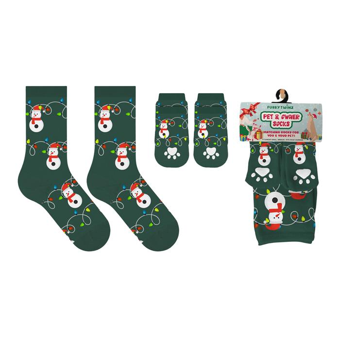 Paws & Claus: Matching Holiday Socks for You + Your Pet: Pack Of Two