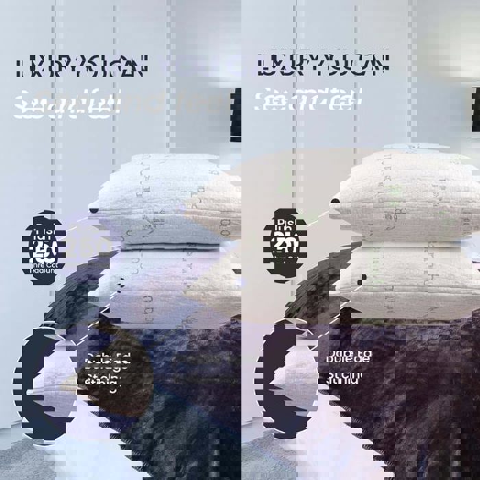 2-Pack | Soft & Plush Fiber Down Alternative Rayon from Bamboo Sleeping Pillow