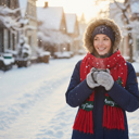 Red Christmas Santa Winter Holiday Scarf with Colorful LED Lights | Unisex