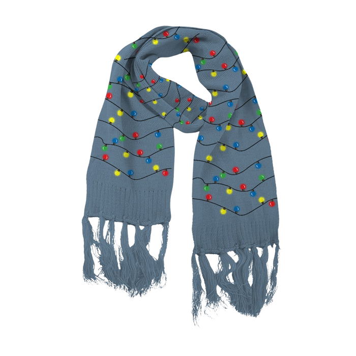 Christmas Santa Winter Holiday Scarf with Colorful LED Lights | Unisex