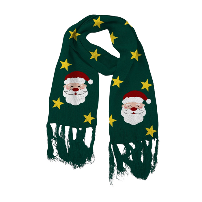 Christmas Santa Winter Holiday Scarf with Colorful LED Lights | Unisex