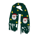 Green Christmas Santa Winter Holiday Scarf with Colorful LED Lights | Unisex