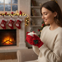 Red Christmas Santa Winter Holiday Gloves with Colorful LED Lights | Unisex