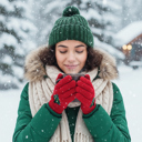 Red Christmas Santa Winter Holiday Gloves with Colorful LED Lights | Unisex
