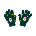Green Christmas Santa Winter Holiday Gloves with Colorful LED Lights | Unisex