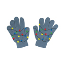 Gray Christmas Santa Winter Holiday Gloves with Colorful LED Lights | Unisex