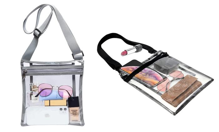 Clear Crossbody Bag Purse – Stadium Approved with Adjustable Strap for Men and Women