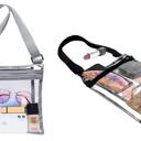 GREY Clear Crossbody Bag Purse – Stadium Approved with Adjustable Strap for Men and Women