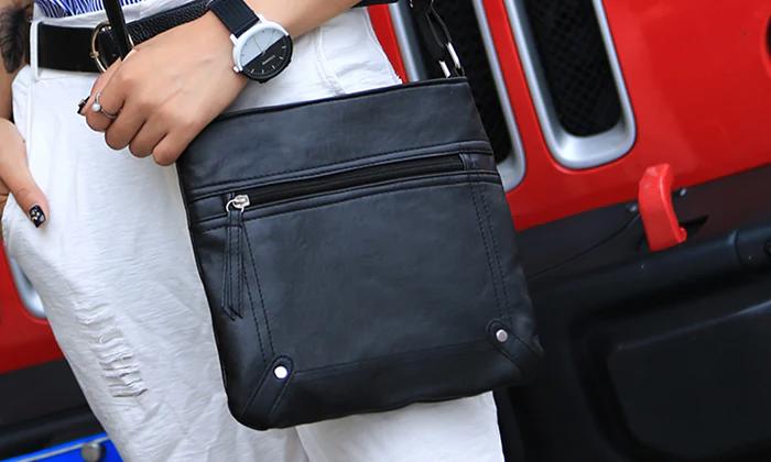 Unisex Leather Cross�Body Messenger Bag