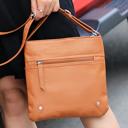 Light Brown Unisex Leather Cross�Body Messenger Bag