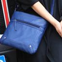 Navy Unisex Leather Cross�Body Messenger Bag