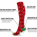 Medium 6 Pairs Christmas Knee-High Compression Socks Festive Support for All-Day Comfort
