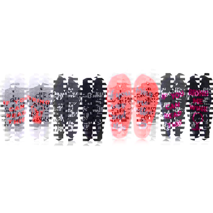 4-Pairs: Patterned Novelty Socks If You Can Read This Bring Me Socks