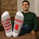 Medium 4-Pairs: Patterned Novelty Socks If You Can Read This Bring Me Socks