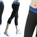 Blue S-M High Waisted Women's Capri Yoga Pants | 6 Colors