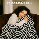 Black White Super Soft And Warm White & Black Zebra Print Mink Plush Blanket Queen Size