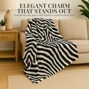Black White Super Soft And Warm White & Black Zebra Print Mink Plush Blanket Queen Size