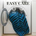 Blue Black Super Soft And Warm White & Black Zebra Print Mink Plush Blanket Queen Size