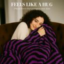 Purple Black Super Soft And Warm White & Black Zebra Print Mink Plush Blanket Queen Size