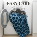 Blue Light Blue Super Soft And Warm White & Black Zebra Print Mink Plush Blanket Queen Size