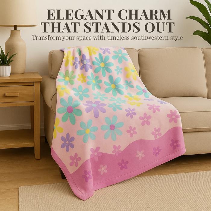 Multicolored Floral Fuzzy Queen Blanket Ultra-Soft & Warm