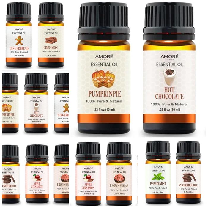Holiday Collection 10-Piece Aromatherapy Essential Oil Set Therapeutic-Grade Oils