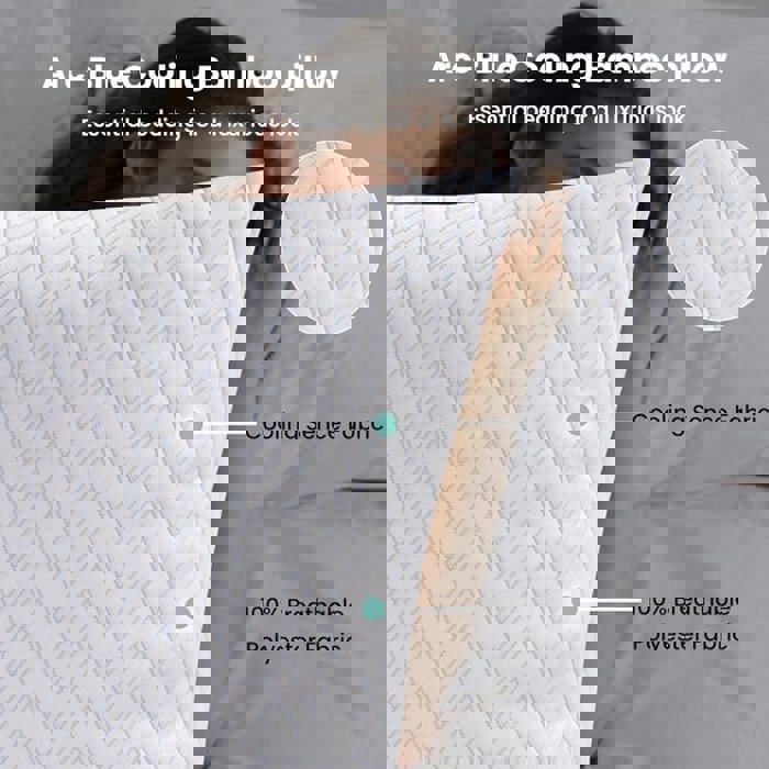 2-Pack | Soft & Plush Fiber Fill Adjustable Cooling Sleeping Pillow