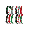  Christmas Circulation Collection - Knee-High Support Socks for Travel, Work & Winter Joy-3 Pair